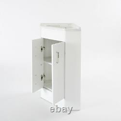 555mm White Gloss Bathroom Furniture Corner Cabinet Vanity Unit with Basin Sink