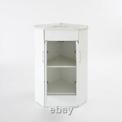 555mm White Gloss Bathroom Furniture Corner Cabinet Vanity Unit with Basin Sink
