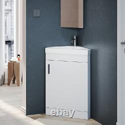 560mm Corner Bathroom Vanity Unit White Matt Gloss Sink Basin Storage Cabinet WC