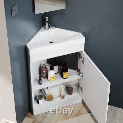 560mm Corner Bathroom Vanity Unit White Matt Gloss Sink Basin Storage Cabinet WC
