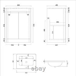 600/700/800 Bathroom Vanity Unit Basin Sink Cabinet Floor Standing Wall Hung