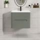 600/700/800 Bathroom Vanity Unit Storage Cabinet Ceramic Basin Sink Matt Green