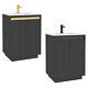 600/800mm Bathroom Vanity Unit Sink Basin Black Floor Standing Wall Hung Cabinet