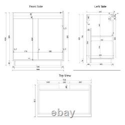 600/800mm Bathroom Vanity Unit Sink Basin Black Floor Standing Wall Hung Cabinet