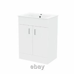600 Basin Sink Vanity Unit & Combined WC Toilet Cabinet Suite Debra