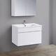 600 Mm Bathroom Basin Sink Vanity Unit Wall Hung Storage Gloss White Furniture