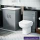 600 Mm Light Grey Vanity Basin Sink Unit & Wc Toilet Pan Cabinet Suite Debra