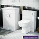 600 Mm White Basin Sink Vanity Unit & Wc Toilet Pan Cabinet Suite Debra