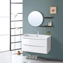 600mm 800mm Bathroom Vanity Unit Basin Sink 2 Drawers Storage Cabinet White Grey
