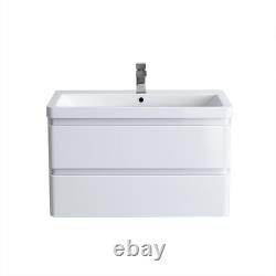 600mm 800mm Bathroom Vanity Unit Basin Sink Wall Hung Floor Standing Cabinet