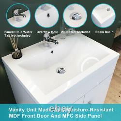 600mm Bathroom Basin Sink Vanity Unit White Basin Storage Cupboards Furniture