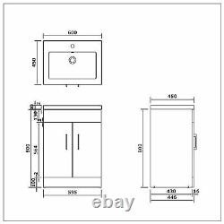 600mm Bathroom Basin Sink Vanity Unit White Basin Storage Cupboards Furniture