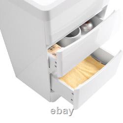 600mm Bathroom Basin Vanity Unit Floor Standing Cabinet Furniture Gloss White