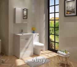 600mm Bathroom Cabinet Vanity Unit Apollo Floor Ceramic Basin Sink Gloss White