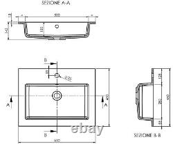 600mm Bathroom Cloakroom Vanity Unit Basin Sink Wall Hung Fluted Oak Unit