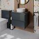 600mm Bathroom Countertop Vanity Unit Basin Wall Hung Floorstanding Anthracite