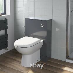 600mm Bathroom Drawer Vanity Unit Basin Toilet Soft Close Seat Modern Gloss Grey