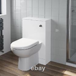 600mm Bathroom Drawer Vanity Unit Basin Toilet Soft Close Seat WC Gloss White