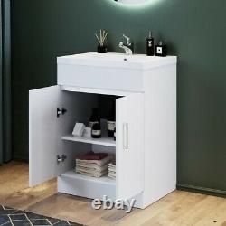 600mm Bathroom Sink Vanity Unit Basin Storage Cabinet White Furniture