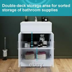 600mm Bathroom Sink Vanity Unit Basin Storage Cabinet White Furniture