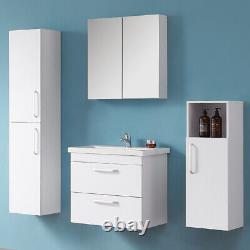 600mm Bathroom Storage Vanity Unit with Ceramic Minimalistic Basin Floor or Wall