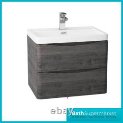 600mm Bathroom Vanity Sink Storage Cabinet Unit Basin Sink-5 Finishes-Wall Hung