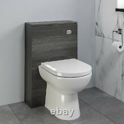 600mm Bathroom Vanity Unit Basin Concealed Cistern Toilet Charcoal Grey Modern