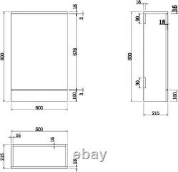 600mm Bathroom Vanity Unit Basin Concealed Cistern Toilet WC Gloss Grey Modern