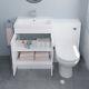 600mm Bathroom Vanity Unit Basin Concealed Cistern Toilet Wc Gloss White Modern