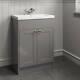 600mm Bathroom Vanity Unit Basin Sink Storage Cabinet Furniture Grey Traditional