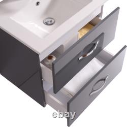 600mm Bathroom Vanity Unit Basin Sink Wall Hung Storage Cabinet Furniture