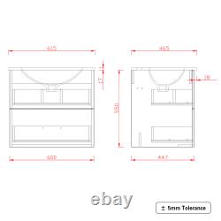 600mm Bathroom Vanity Unit Basin Sink Wall Hung Storage Cabinet Furniture