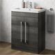 600mm Bathroom Vanity Unit Basin Storage Cabinet Furniture Charcoal Grey Modern