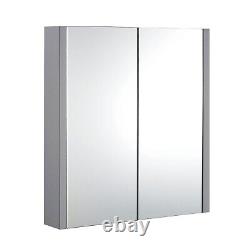 600mm Bathroom Vanity Unit Basin Storage Mirror Cabinet Furniture Grey Gloss Tap