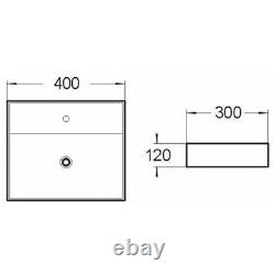 600mm Bathroom Vanity Unit Countertop Rectangular Basin Floor Standing White