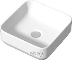 600mm Bathroom Vanity Unit Floor Standing Countertop Square Basin Gloss White