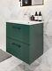 600mm Bathroom Vanity Unit Green Wall Hung Composite Basin Soft Close