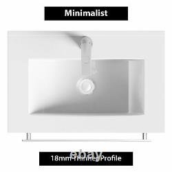 600mm Bathroom Vanity Unit Grey Elm Wall Hung Basin Sink 1-Drawer Cabinet