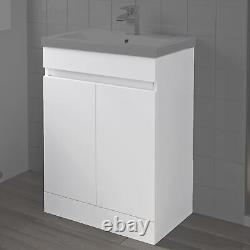 600mm Bathroom Vanity Unit Only 2 Door Furniture Floorstanding Soft Close White