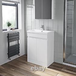 600mm Bathroom Vanity Unit Only 2 Door Furniture Floorstanding Soft Close White