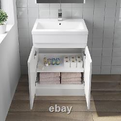 600mm Bathroom Vanity Unit Only 2 Door Furniture Floorstanding Soft Close White