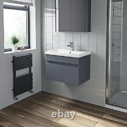 600mm Bathroom Vanity Unit Only Storage Wall Hung Cabinet Furniture Grey Gloss