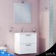 600mm Bathroom Vanity Unit Wall Hung Basin Storage Cabinet With Led Mirror Vitra
