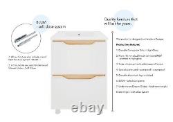 600mm Bathroom Vanity Unit White Gloss Floor Standing Composite Basin Soft Close