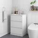 600mm Bathroom Vanity Unit With Basin Single Tap Hole 2 Drawers High Gloss White