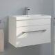 600mm Bathroom Wall Hung Vanity Unit Basin Storage Cabinet Furniture Gloss White