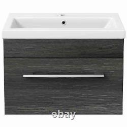 600mm Bathroom Wall Hung Vanity Unit Basin Storage Cabinet Furniture Grey Modern