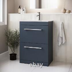 600mm Blue Freestanding Vanity Unit with Basin and Chrome H BUN/BeBa 27093/77684