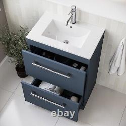 600mm Blue Freestanding Vanity Unit with Basin and Chrome H BUN/BeBa 27093/77684