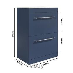 600mm Blue Freestanding Vanity Unit with Basin and Chrome H BUN/BeBa 27093/77684